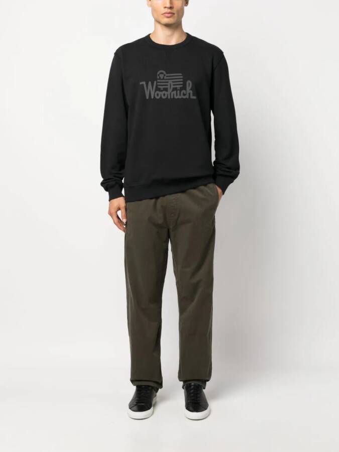 Woolrich Sweater met logoprint Zwart