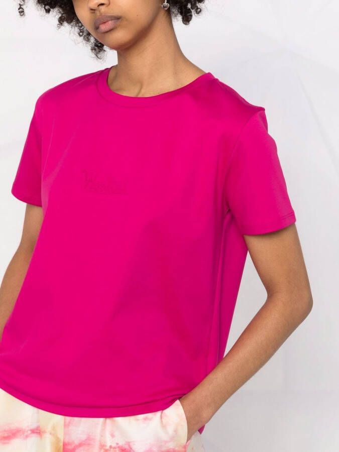 Woolrich T-shirt met logo-reliëf Roze