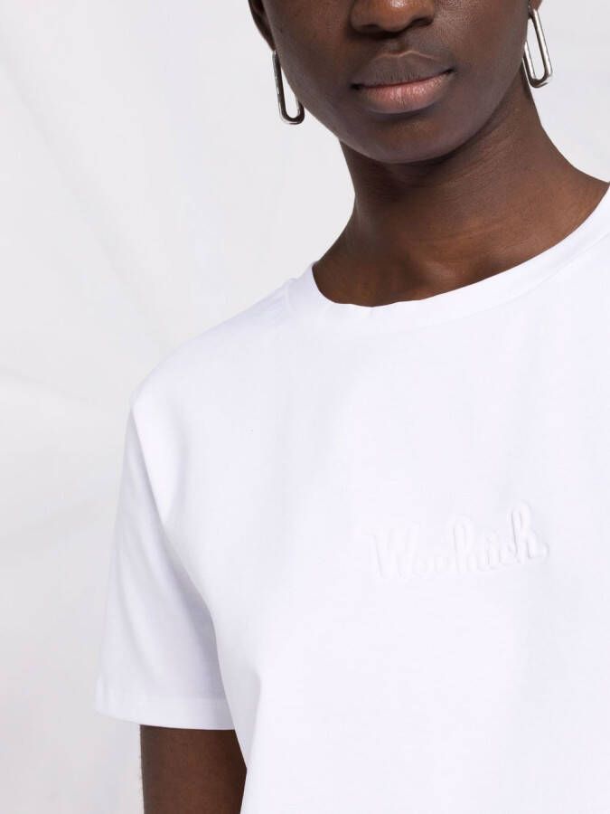 Woolrich T-shirt met logo-reliëf Wit