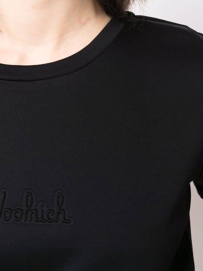 Woolrich T-shirt met logo-reliëf Zwart
