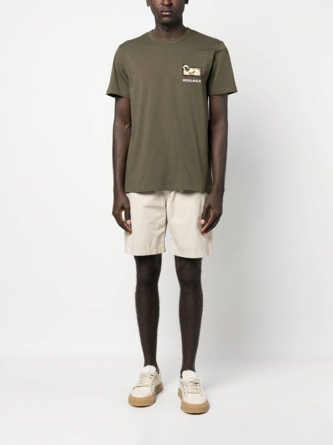 Woolrich T-shirt met logopatch Groen