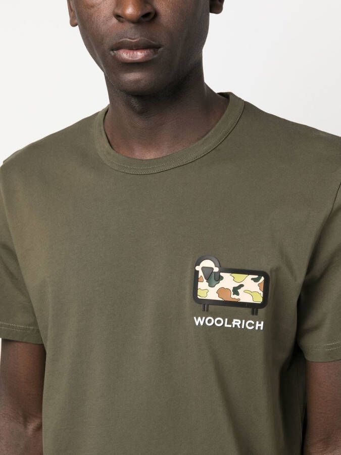 Woolrich T-shirt met logopatch Groen