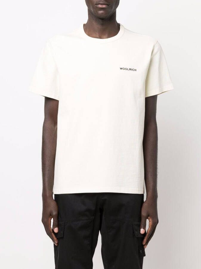 Woolrich T-shirt met logoprint Beige