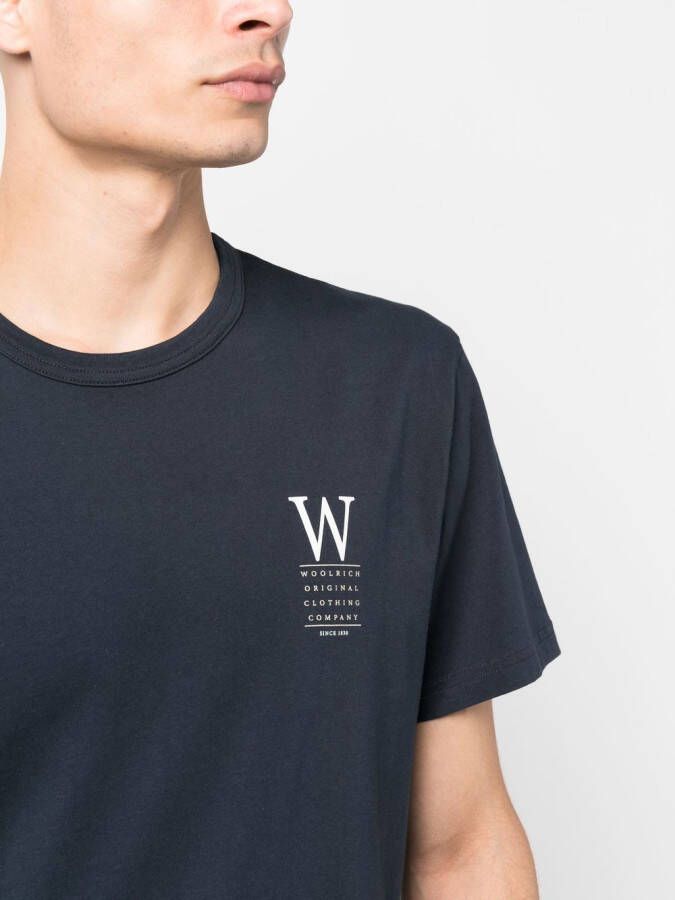 Woolrich T-shirt met logoprint Blauw