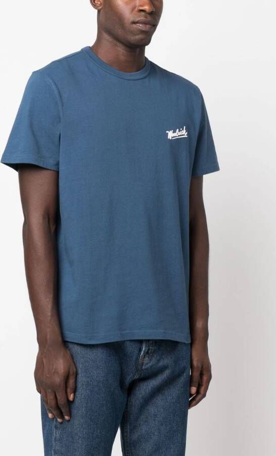 Woolrich T-shirt met logoprint Blauw