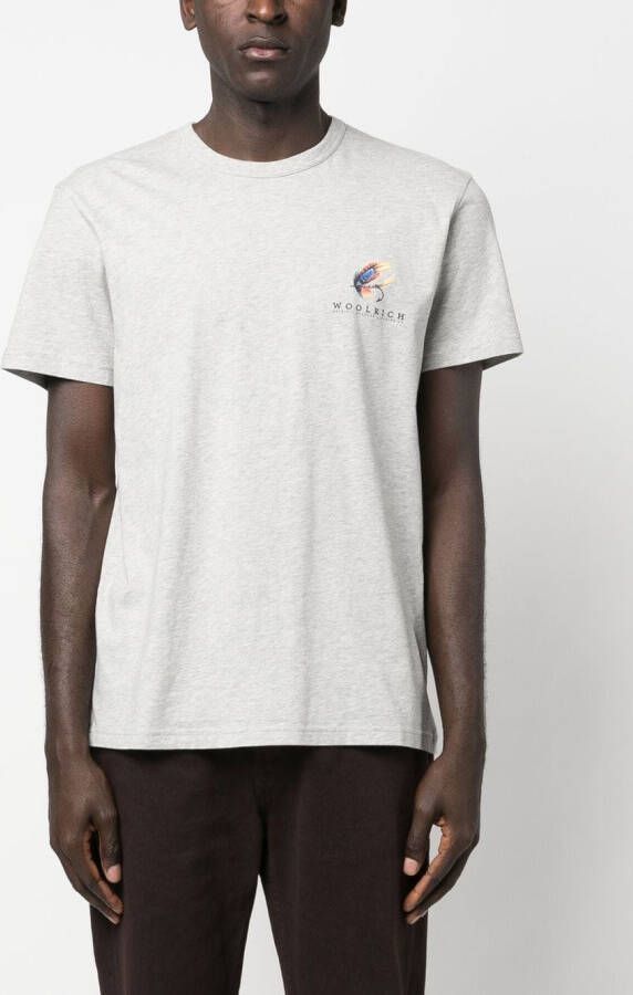 Woolrich T-shirt met logoprint Grijs