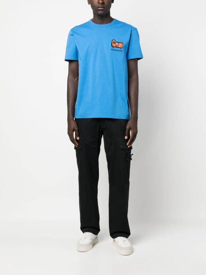 Woolrich T-shirt met patch Blauw