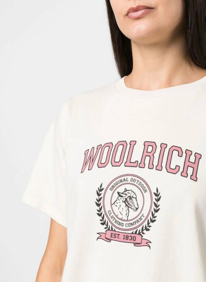 Woolrich T-shirt met print Beige