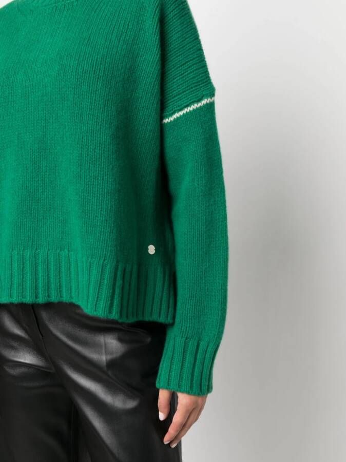 Woolrich Trui met contrasterend stiksel Groen