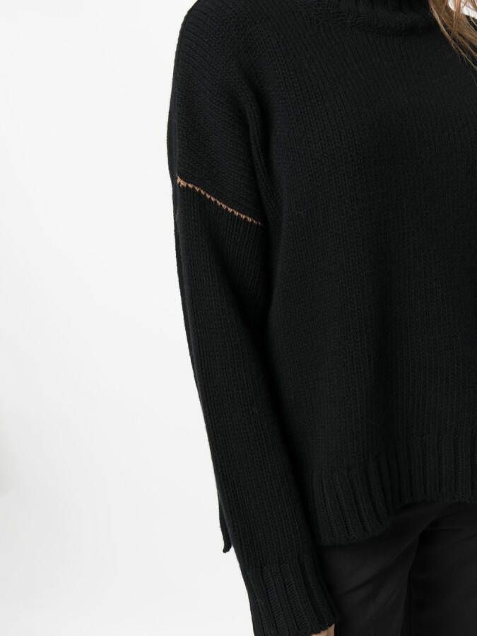 Woolrich Trui met contrasterende stiksels Zwart