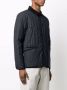Woolrich x British Millerain Barrier gewatteerd shirtjack 3989 MELTON BLUE - Thumbnail 3