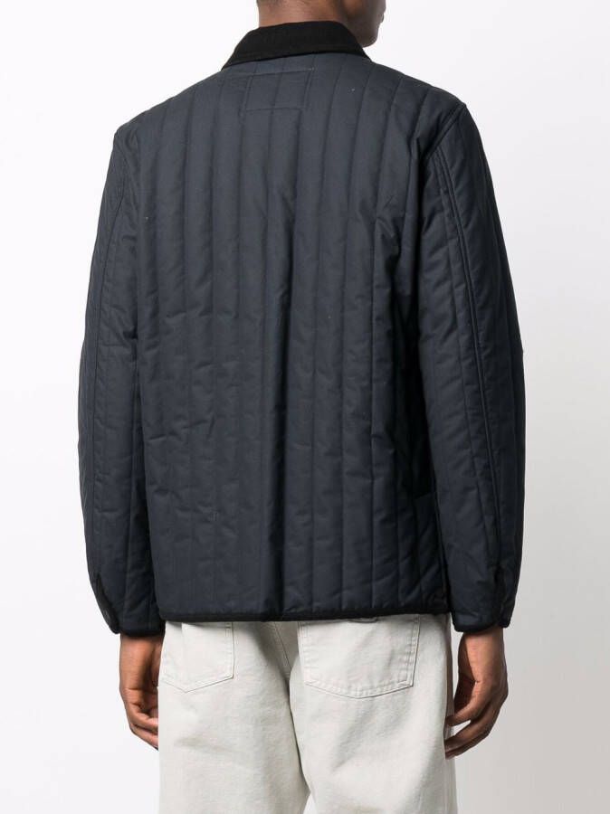 Woolrich x British Millerain Barrier gewatteerd shirtjack 3989 MELTON BLUE