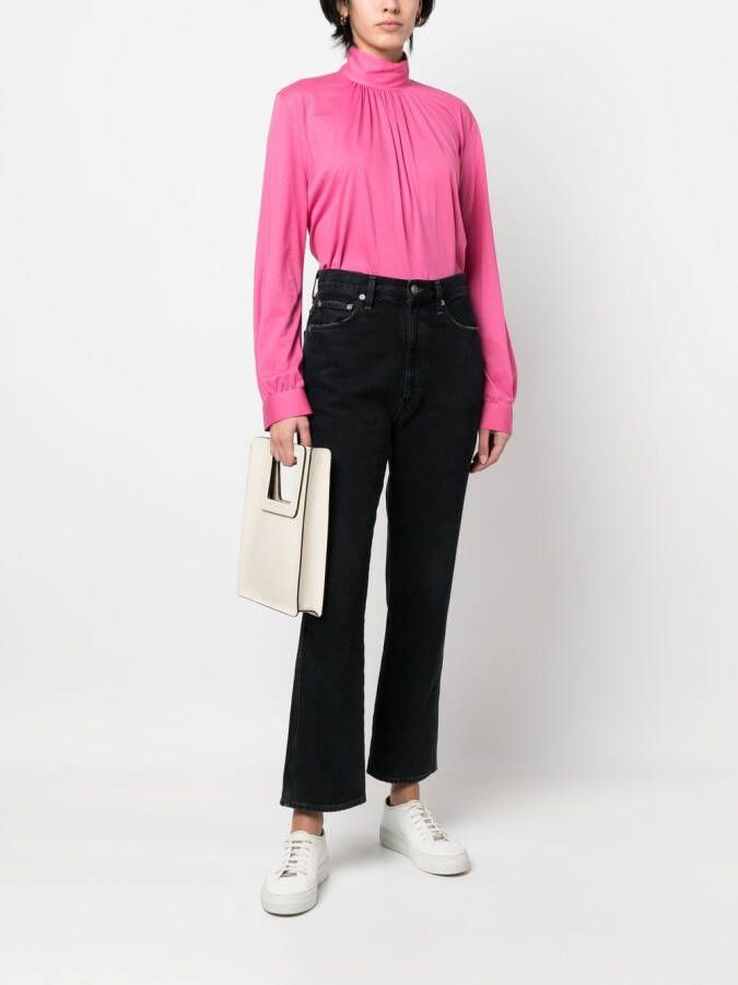 Xacus Blouse met gesmockt detail Roze
