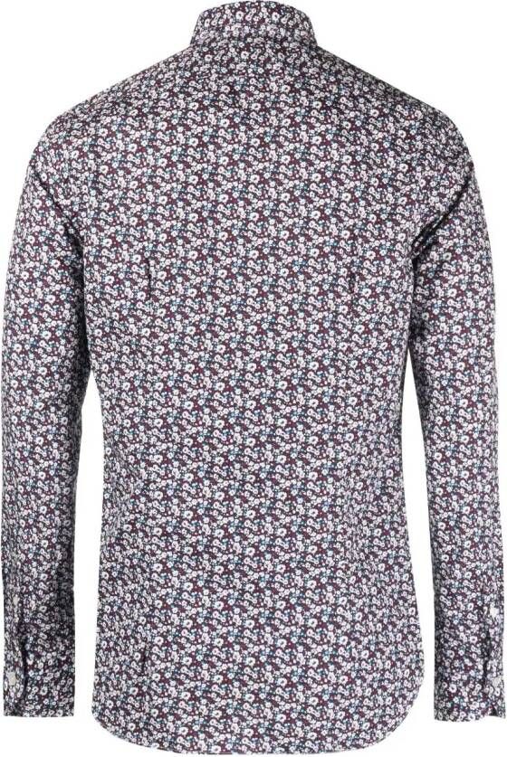 Xacus Overhemd met bloemenprint Rood