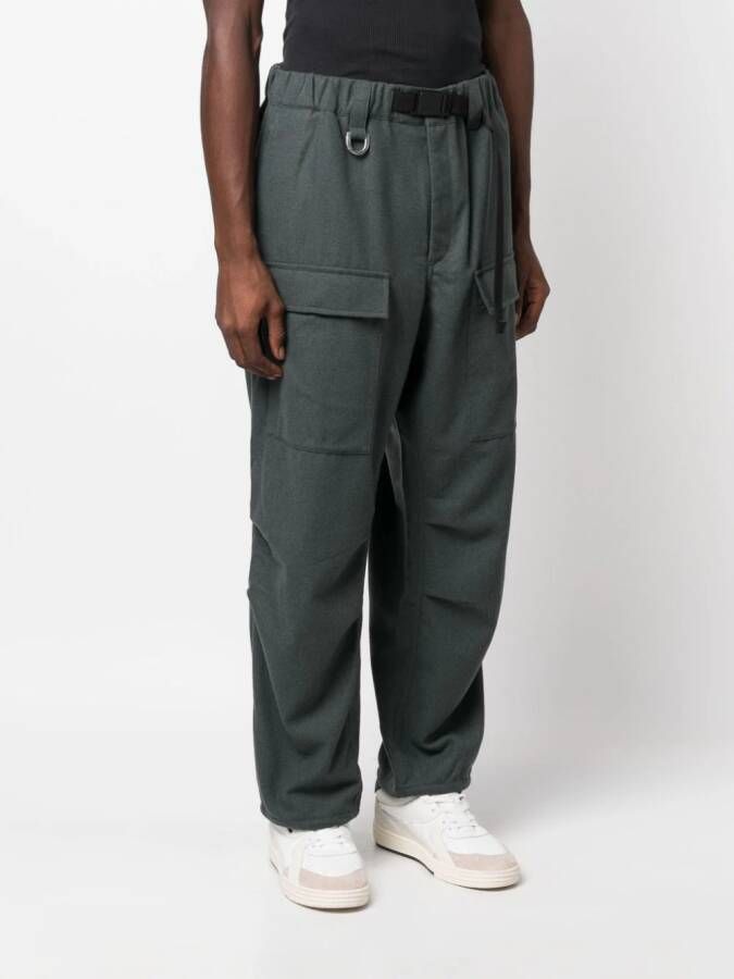 Y-3 Broek met ceintuur Groen