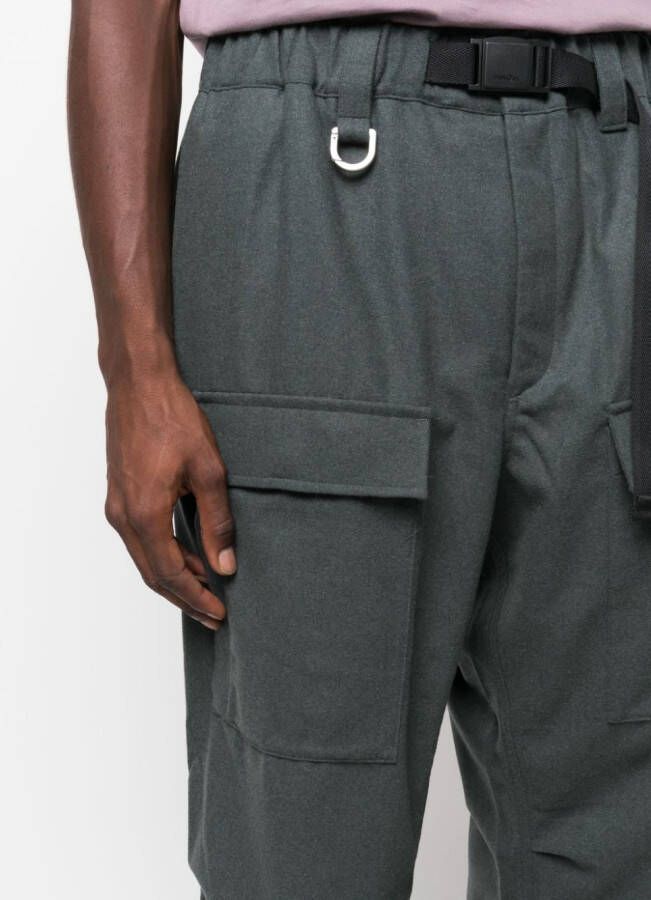 Y-3 Broek met ceintuur Groen