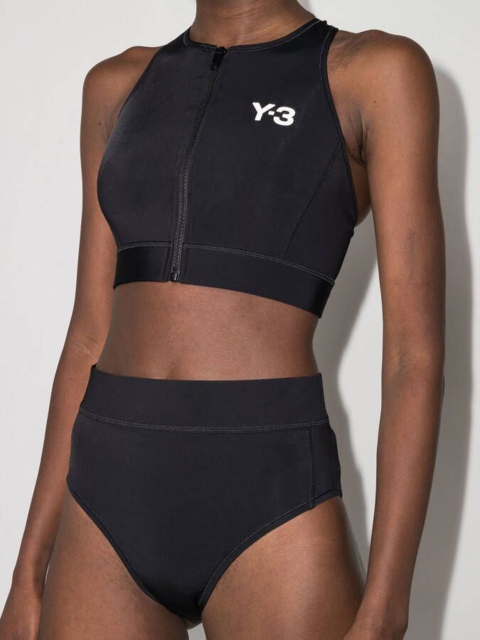 Y-3 High waist bikinislip Zwart