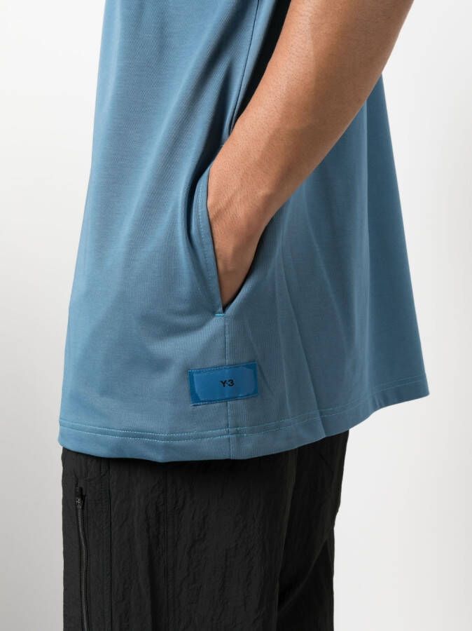 Y-3 T-shirt met logopatch Blauw