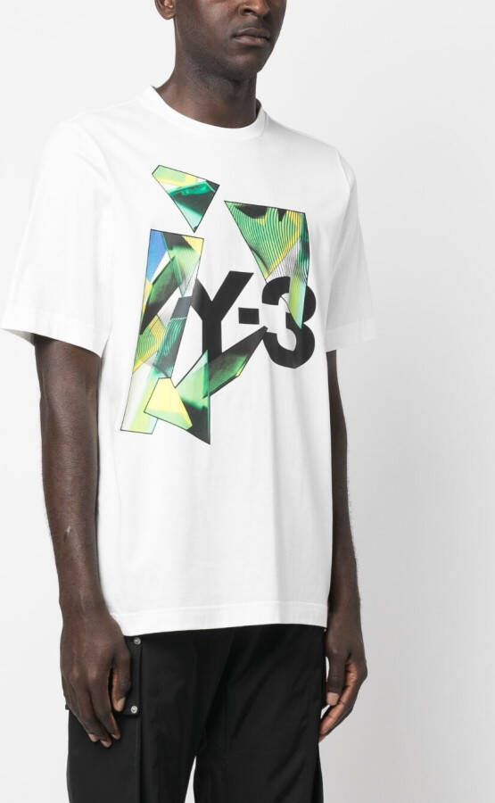 Y-3 T-shirt met logoprint Wit
