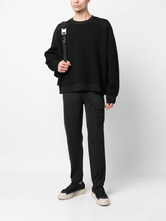 Y-3 Ribgebreide trui Zwart