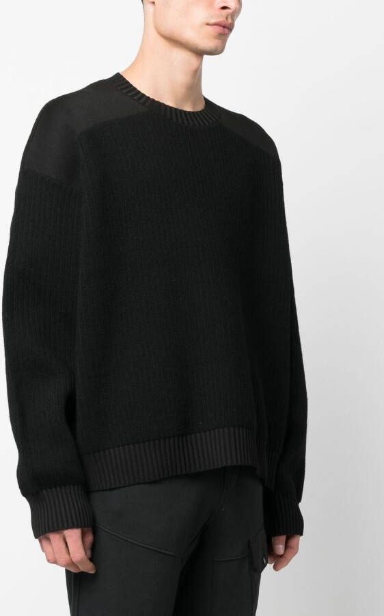 Y-3 Ribgebreide trui Zwart