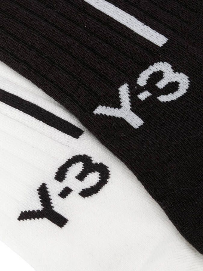 Y-3 Set van twee paar sokken Zwart