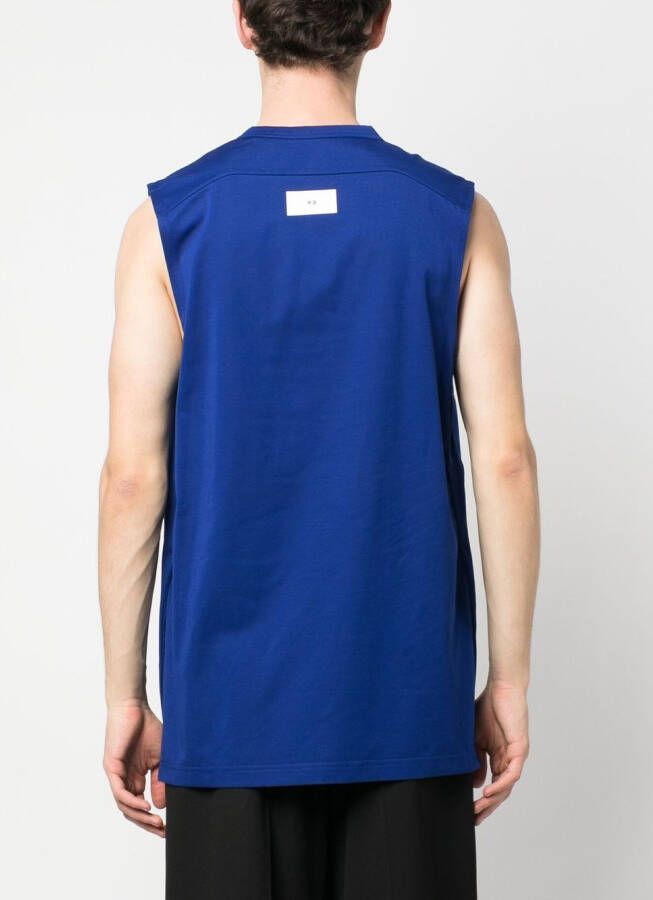 Y-3 Tanktop met logoprint Blauw