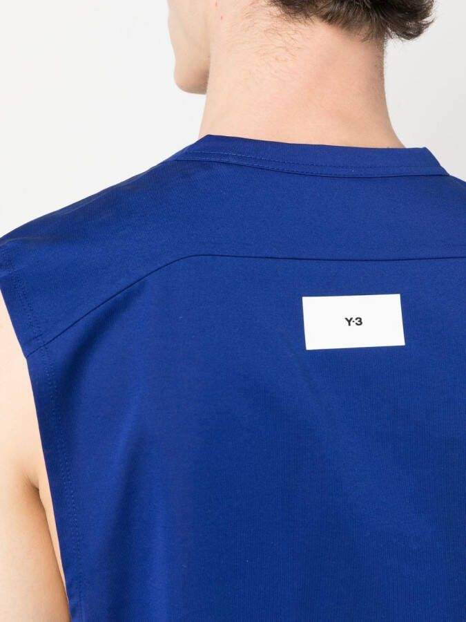 Y-3 Tanktop met logoprint Blauw