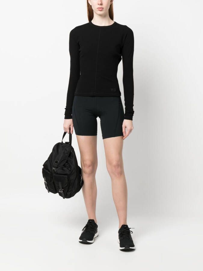 Y-3 Top met logoprint Zwart
