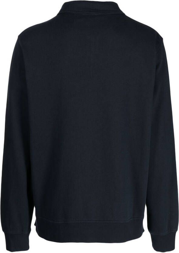 YMC Poloshirt met halve rits Blauw