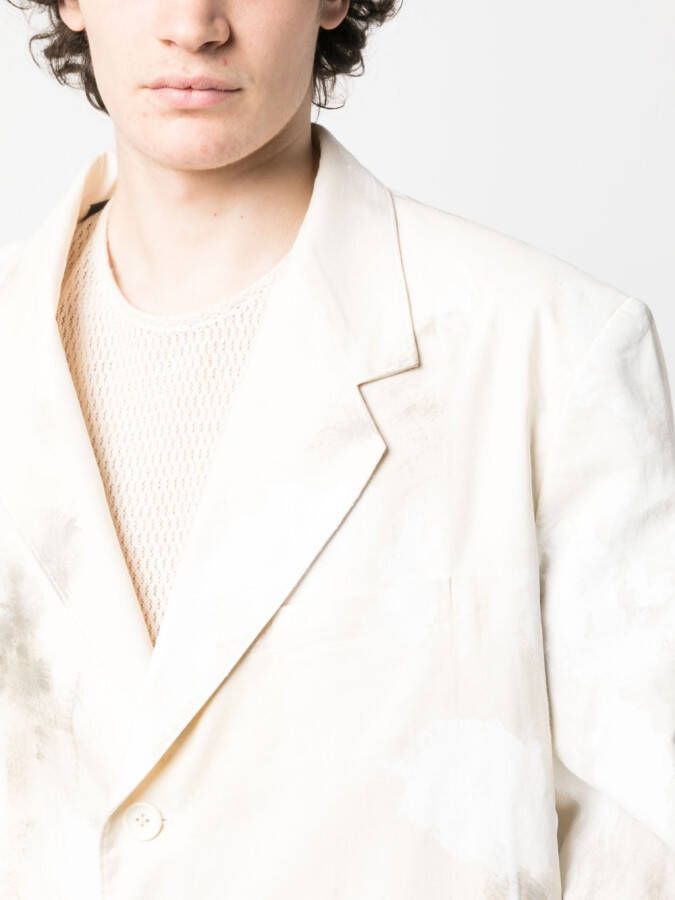 Yohji Yamamoto Jack met abstracte print Beige