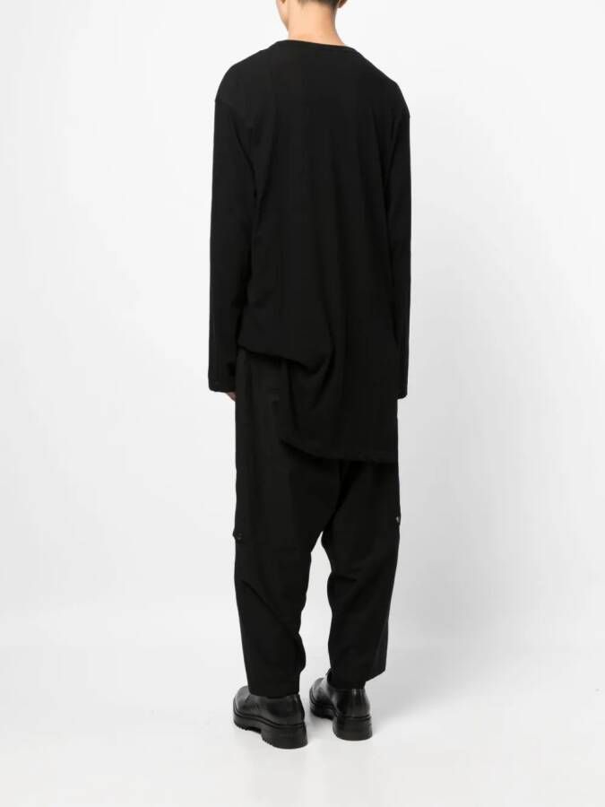 Yohji Yamamoto Asymmetrisch T-shirt Zwart