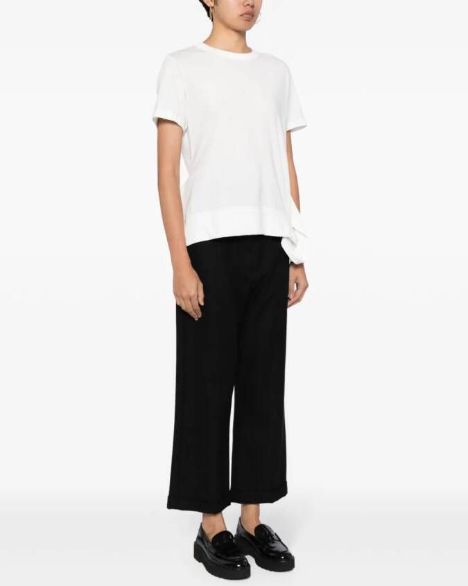 Yohji Yamamoto Asymmetrisch katoenen T-shirt Wit