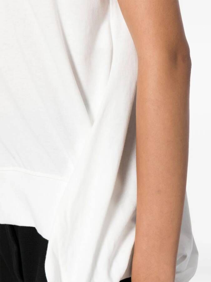 Yohji Yamamoto Asymmetrisch katoenen T-shirt Wit