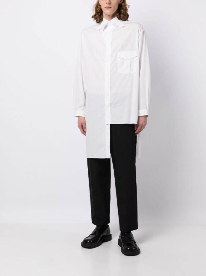 Yohji Yamamoto Asymmetrisch overhemd Wit