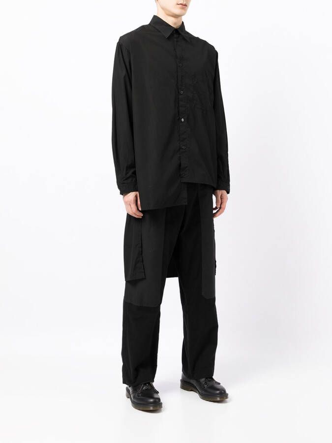 Yohji Yamamoto Asymmetrisch overhemd Zwart