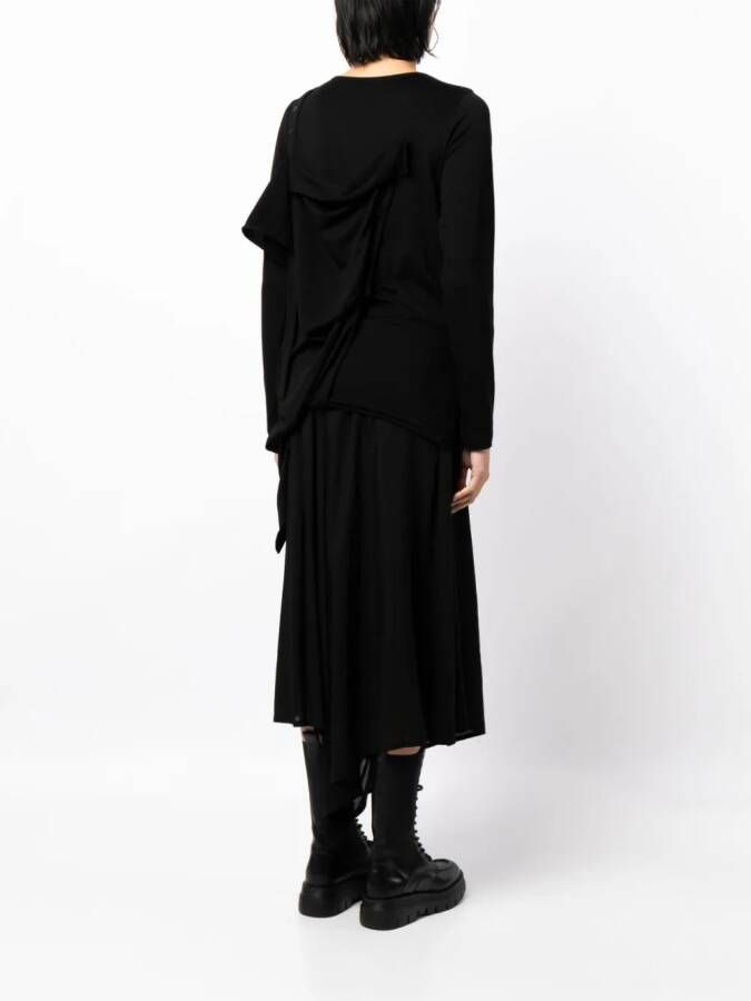 Yohji Yamamoto Asymmetrische top Zwart