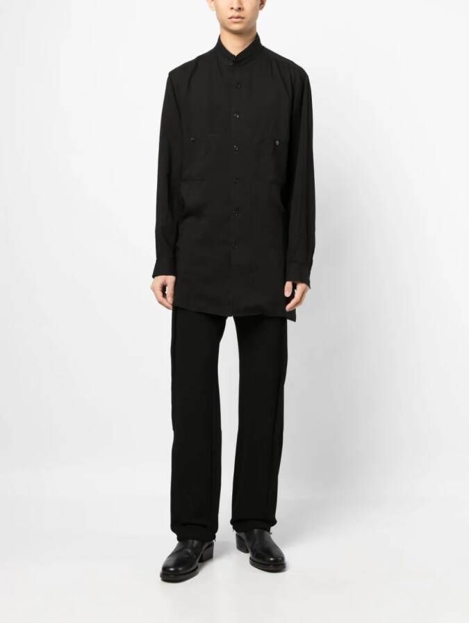Yohji Yamamoto Overhemd met bandkraag Zwart