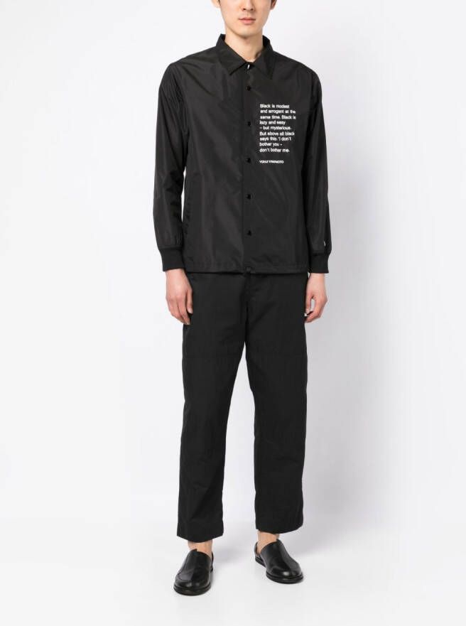 Yohji Yamamoto Shirtjack met lange mouwen Zwart