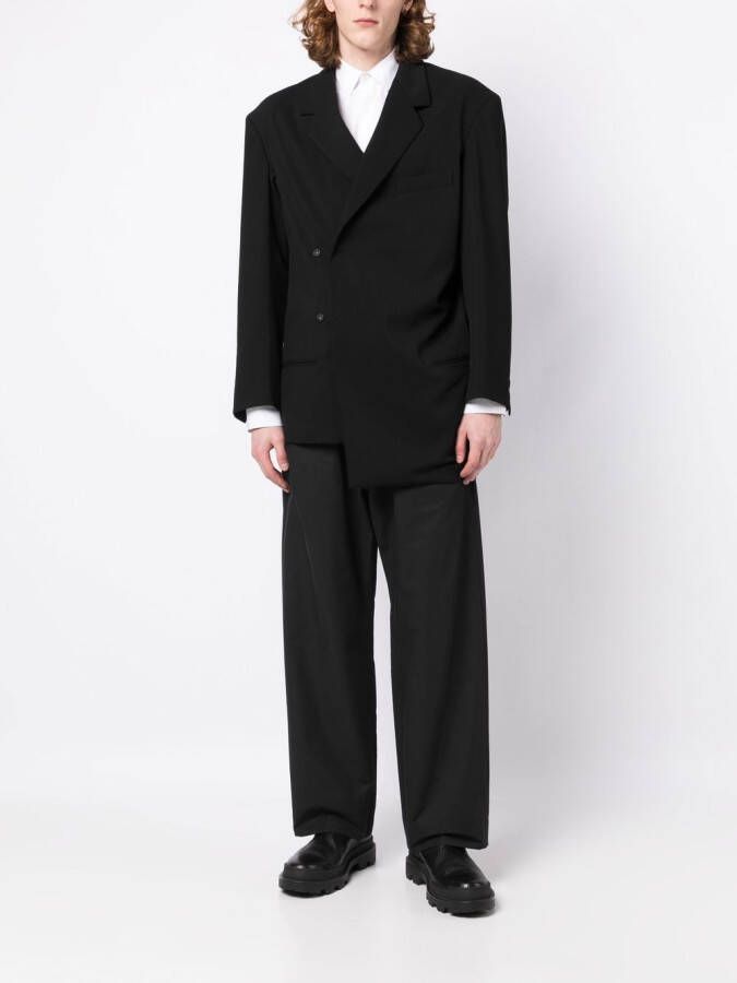 Yohji Yamamoto Blazer met dubbele rij knopen Zwart