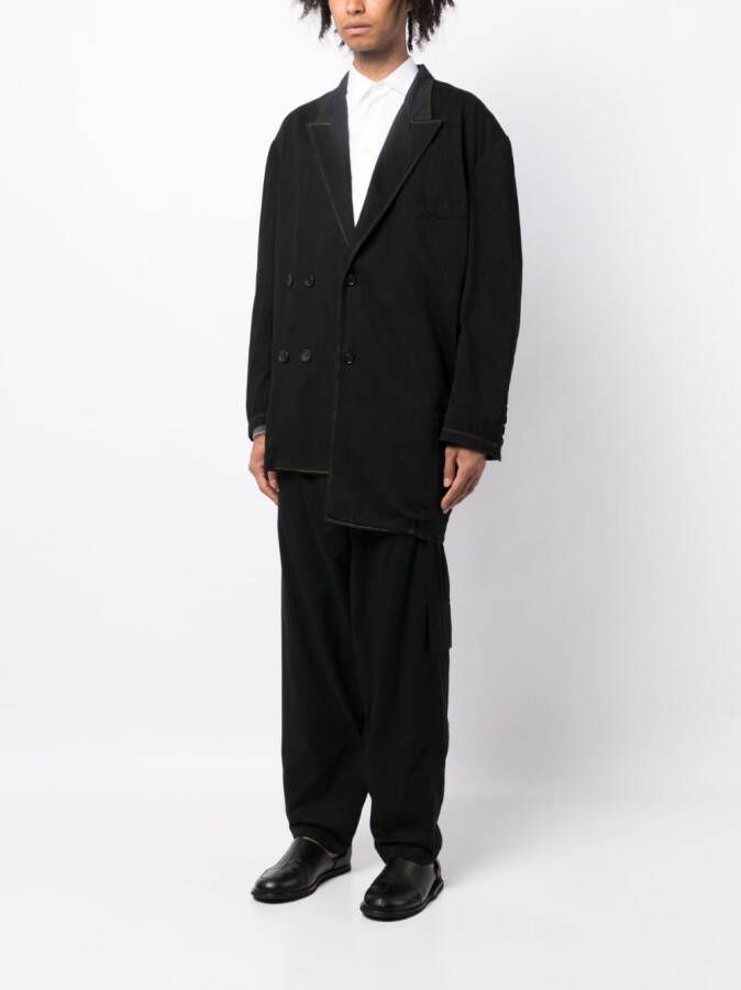 Yohji Yamamoto Blazer met dubbele rij knopen Zwart