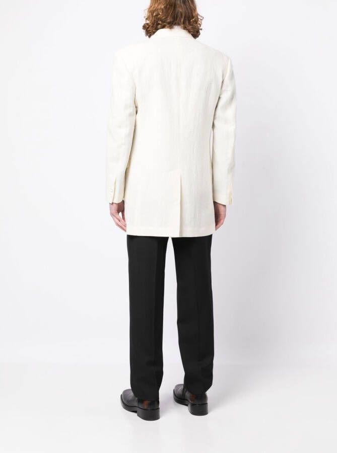 Yohji Yamamoto Blazer met enkele rij knopen Wit