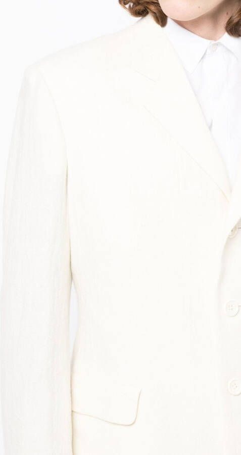 Yohji Yamamoto Blazer met enkele rij knopen Wit
