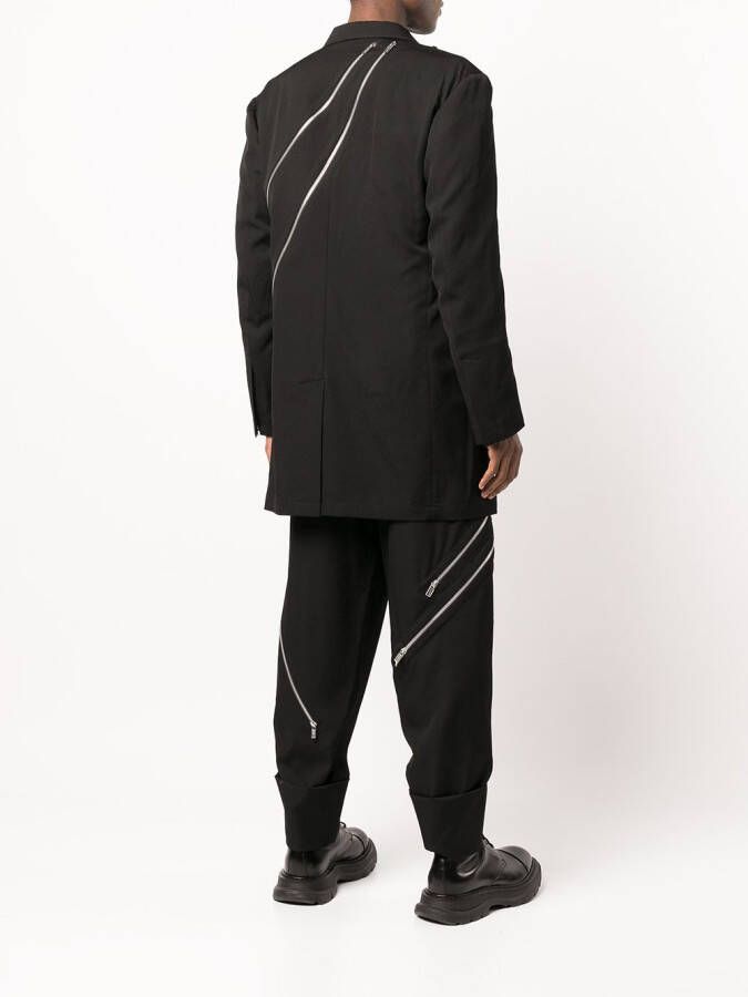 Yohji Yamamoto Blazer met enkele rij knopen Zwart