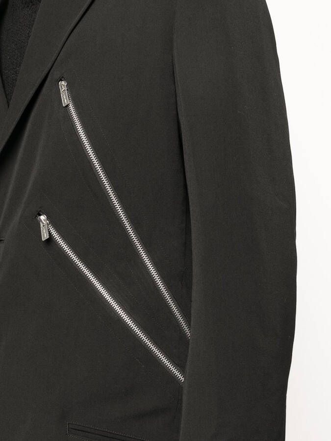 Yohji Yamamoto Blazer met enkele rij knopen Zwart
