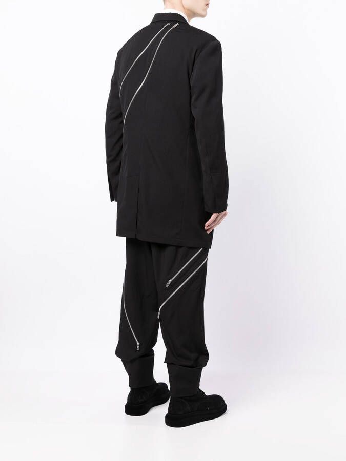 Yohji Yamamoto Blazer met enkele rij knopen Zwart