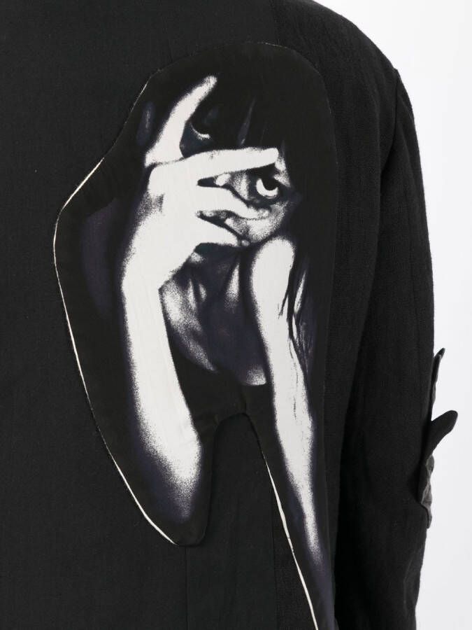 Yohji Yamamoto Blazer met print Zwart