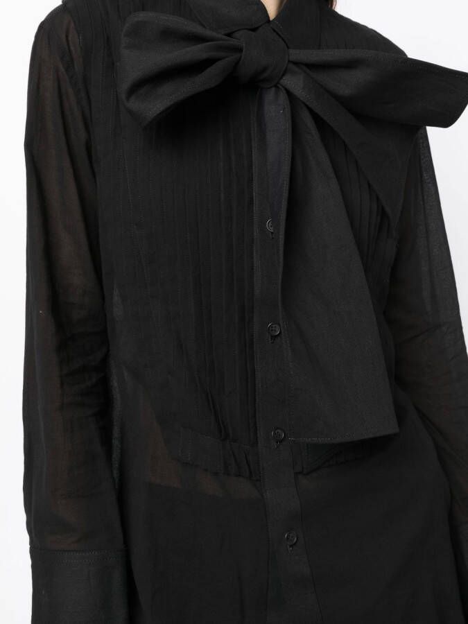 Yohji Yamamoto Blouse met strik Zwart
