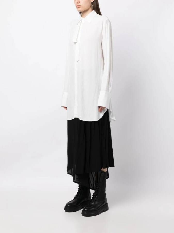 Yohji Yamamoto Blouse met strikkraag Wit