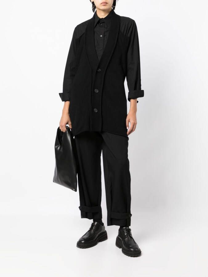 Yohji Yamamoto Blouse met vest-effect Zwart